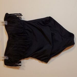 Swimsuits for All  black fringe one piece swimsuit size 12 NWOT
